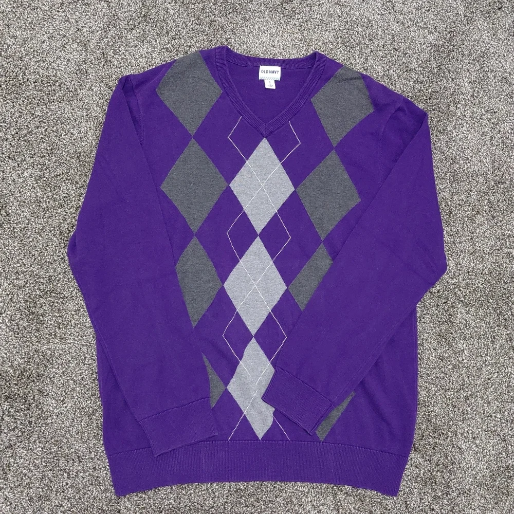 Old Navy Sweater Men Xl Argyle Pullover V Neck Long Sleeve